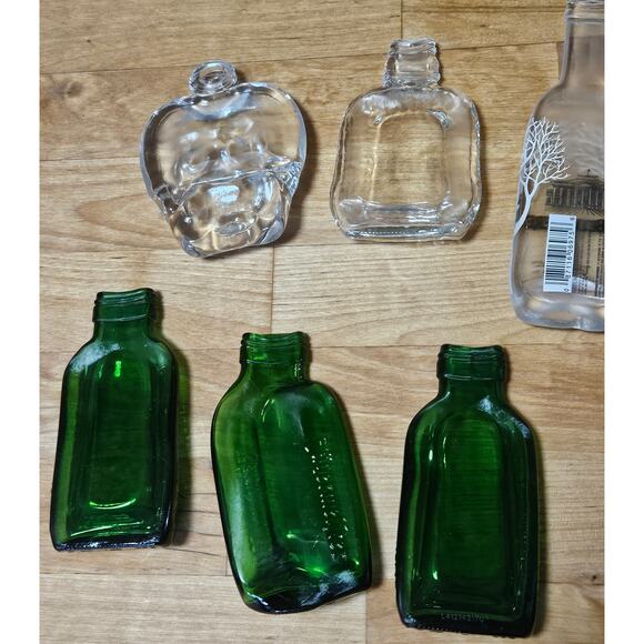 Flat Fused Melted Mini Liquor Bottles Alcohol Bar Art Craft Supplies Clear Green - Picture 4 of 6